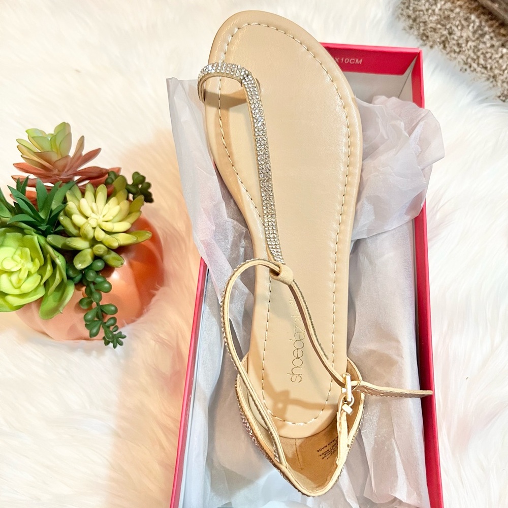 Beige Flat Sandals, Size 7.5 NEW IN BOX
